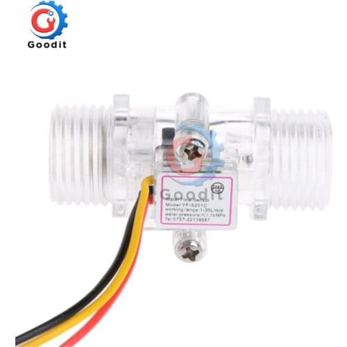 G1/2 Water Flow Sensor DN15 Transparent Water Flow Meter Hall Flow Sensor Indicator Counter Full Copper Water Flow Sensors