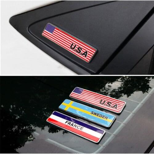 Chrome Car Decoration Flag Emblem Body Sticker For Mitsubishi Lancer 10 ASX Pajero X Ford Focus 2 3 Fiesta Citroen C4 C5 C3