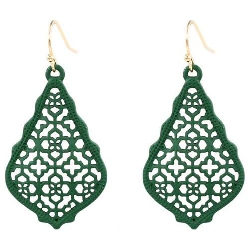 Hot Selling 4CM Painted Small Water Drop Filigree Dangle Earrings Matte Teardrop Women Fashion Gift Fashion Jewelry Wholesale