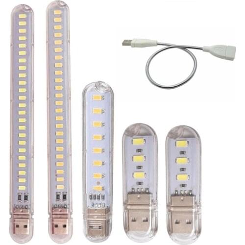 Mini USB LED Table Lamp Portable Reading Desk Light 3 8 12 24Leds Book Night lights Flashlight For Camping Power Bank Notebook