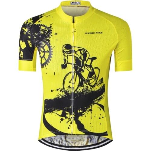 Weimostar Men Cycling Jerseys Pro Team Cycling Clothing Short Sleeve 100% Polyester Breathable MTB Bike Jersey Bicycle Wear