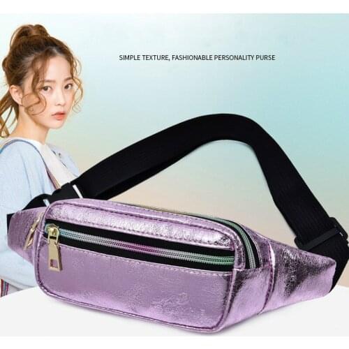 Waist Bags Women Pink Silver FannyPack female banana Belt Bag Wallet Bag Leg Holographic Waist Packs Laser Chest Phone Pouch