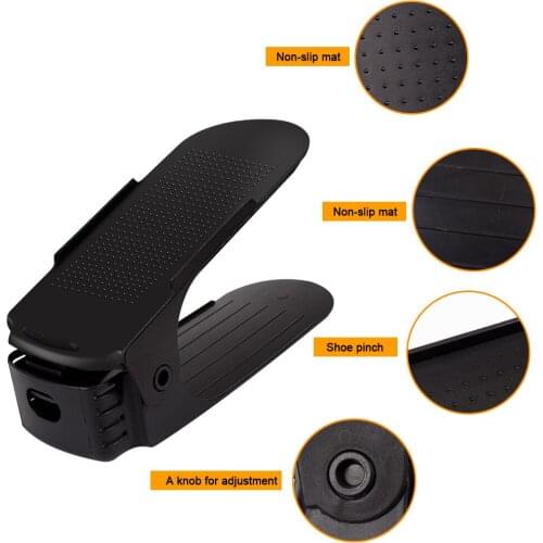 10pcs Shoe Rack Durable Organizer Racks Adjustable Storage Slot Footwear Holder Shoebox Closet Stand Cabinet Save Space