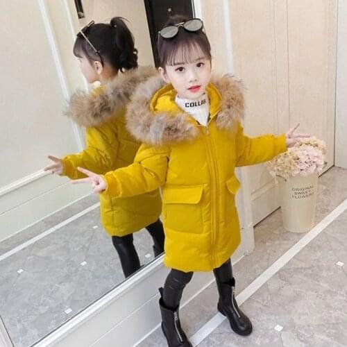 New Yellow/Red/Black Color Down Parka Soft Warm Baby Girls Boys Outerwear Coats 4 5 6 7 8 10 12 Yrs Baby Boy Girl Winter Clothes