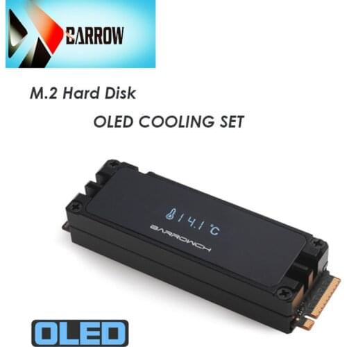 BARROWCH Hard Drive radiator for 2280 \ 22110 M.2 SSD computer hard disk heat dissipation OLED Temperature DISPLAY FBM2TZ-01