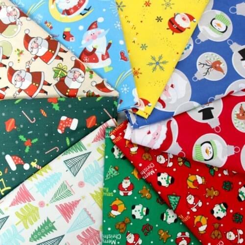 Christmas Cotton fabric Printed Twill Cloth For DIY Bedding Sewing Patchwork Quilting And Home Decoratoin Material