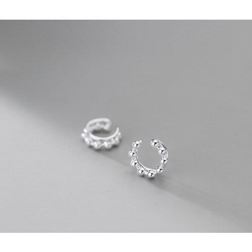 Bone Clip Earrings Bead Peas For Women Non-pierced Double-layer Simple Korean Hot Fashion Student Female Jewelry Gift BOYULIGE