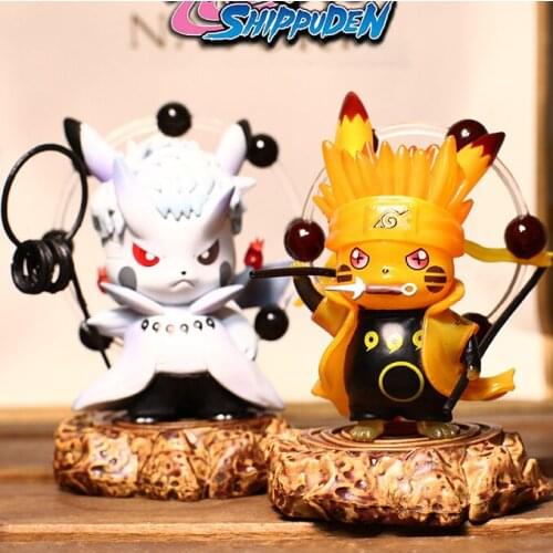 Takara Tomy Pokemon Pikachu COS Huo Ying Sasuke Six Fairies Handmade Car Desktop Decoration Model Toy Gift