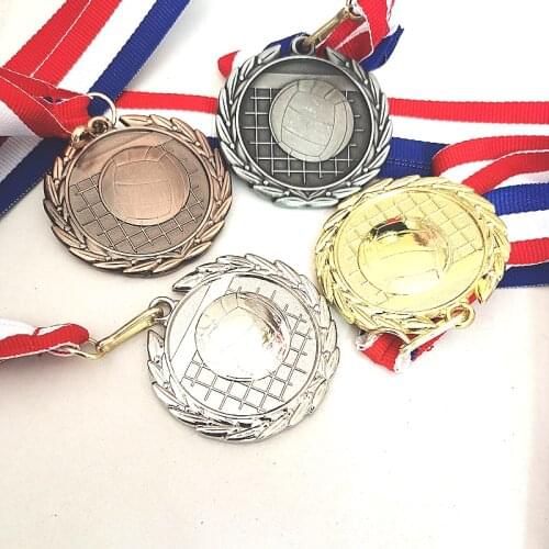 4 Color Volleyball Competition Medal Gold and Silverand Branze Decoration 5.0CM