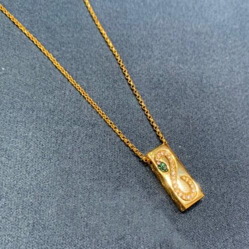 UMGODLY Fashion Copper Necklace Yellow Gold Color Serpent Stars Rectangle Multi Patterned Snake Pendant for Women Jewelry Gift