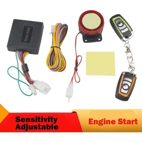Universal Motorcycle Motor Alarm Scooter Anti-theft Security Alarm System Remote Control Engine Start Sensitivity Adjustable