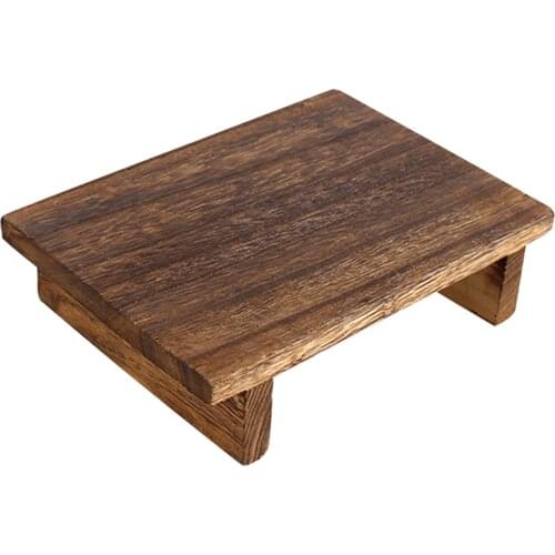Vintage Wood Step Stool Mini Get Up Anti Slip Bedroom Bathroom Living Room Kitchen For Adults Kids Paulownia Wood High Density