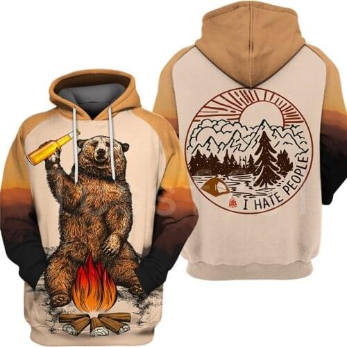 Tessffel Animal Bear Hunting I hate people Love Camping Funny NewFashion 3DPrint Zipper/Hoodies/Sweatshirts/Jacket/Men/Women S21