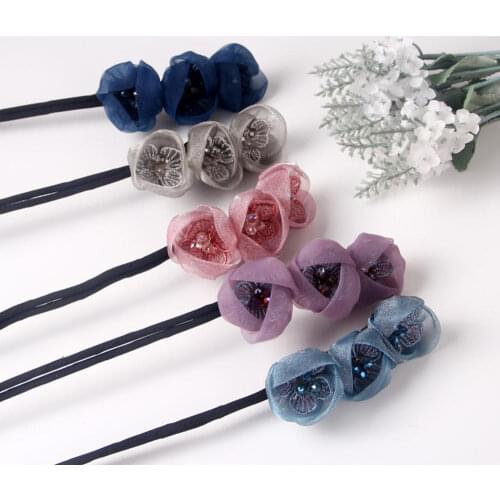 Lazy flower hair clip, retro hair clip, elegant meat ball hair equipment, lazy hemisphere hair clip, non-slip hair clip for ladi