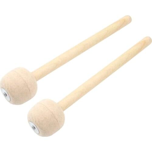 1 Pair Drumsticks Wool Felt Drum Sticks Non-Slip Bass Drum Sticks Indispensable Musical Instrument Accessories
