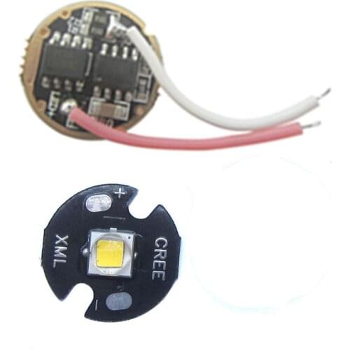 1pcs CREE 10W XML L2 T6 Cool White 6000K Flashlight LED light With 16mm Base + 1pcs 16mm 4-Mode 3.7V Driver