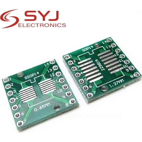 10pcs/lot TSSOP14 SSOP14 SOP14 to DIP14 Transfer Board DIP Pin Board Pitch Adapter ICAliExpressIC In Stock