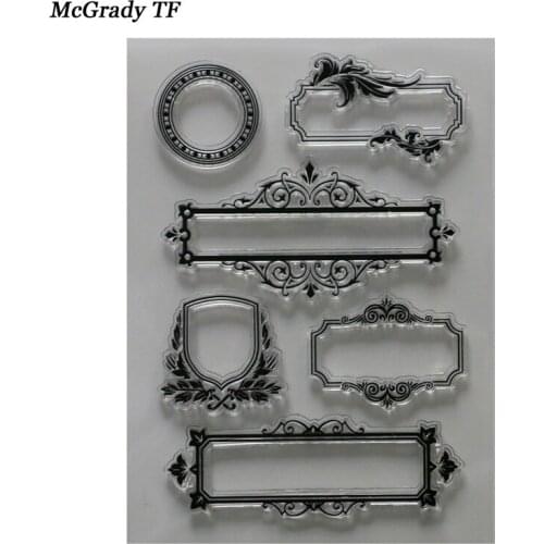 1PCS Flower Pattern Frame Transparent Clear Silicone Stamps For DIY Scrapbooking Kid Decoration Supplies Clear Stamp Sheet