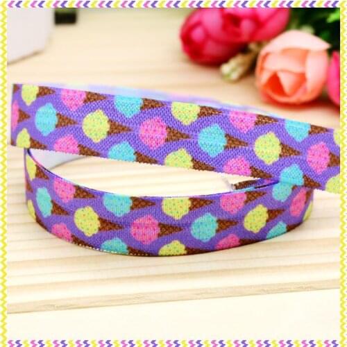 5/8'' Free shipping Fold Elastic FOE cupcake printed headband headwear hairband diy decoration wholesale OEM P4436