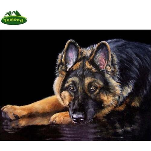 5d Diy Full Drill Diamond Painting Animal Cross Stitch Square Diamond Mosaic Pattern Diamond Embroidery German Shepherd Painting