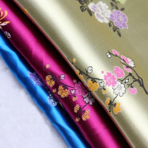 Bamboo Flowers Brocade Fabric Damask Jacquard Apparel Costume Upholstery Furnishing Curtain DIY Clothing Material BY meter