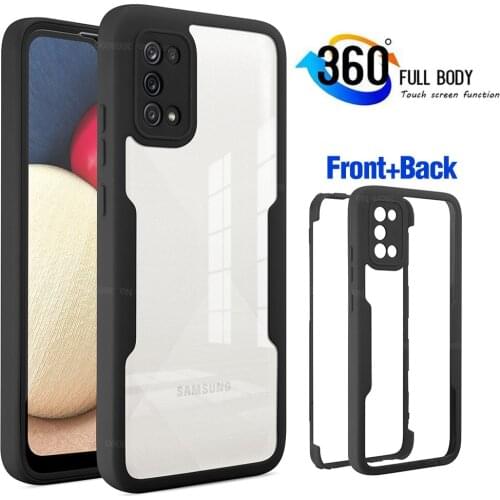Samsun A32 Cases 360 Degree Full Body Cover For Samsung A32 A52 A72 A12 A02 A22 A21S A82 PET Film TPU Case + Acrylic Back Shell