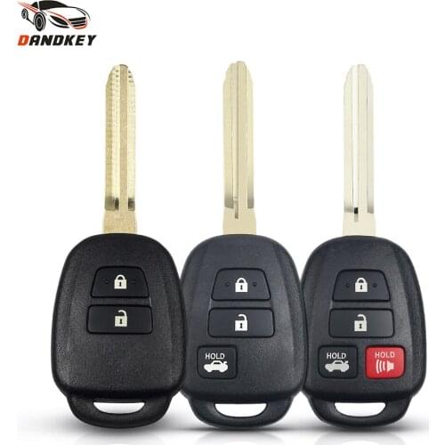 Dandkey 10PCS For Toyota Camry Corolla RAV4 Prius Yaris Avensis 2/3/4 Buttons Car Remote Key Shell TOY43 Fob Replacement Case