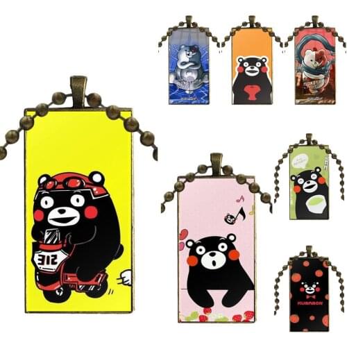 For Women Men Game Kumamon Danganronpa Monokuma Glass Pendant Galaxy Pendant Necklace Women Bronze Plated Necklaces Jewelry