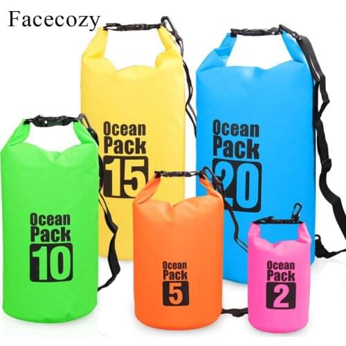 Facecozy Swimming River Trekking Dry Bags Waterproof PVC Ocean Pack 2L-30L Multifunctional Outdoor Drifting Beach Backpack