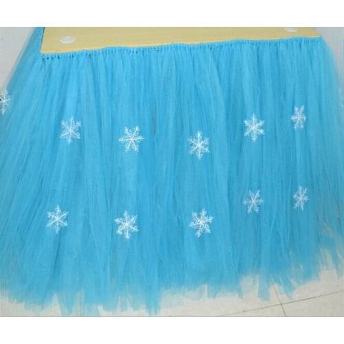 Hotsale quality wedding table skirting Creative Christmas birthday party table skirts cute bow table skirt