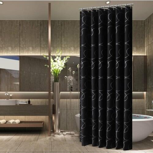 Modern Shower Curtains Geometric Stripe Bath Curtain Cortina Waterproof Polyester For Bathroom with Plastic Hooks