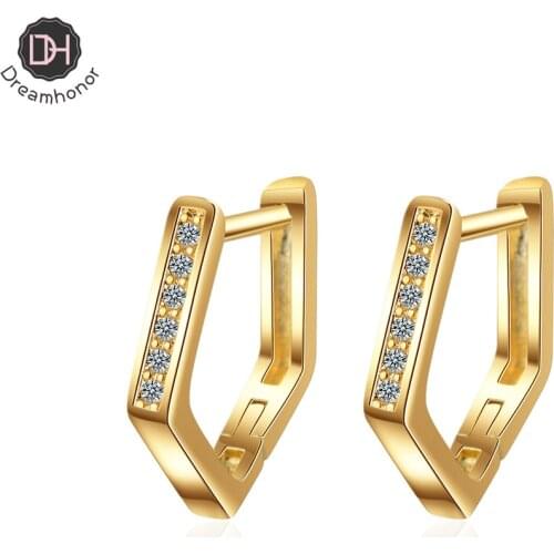Female Geometric Simple Row Rhinestone Short Design Earrings Jewelry