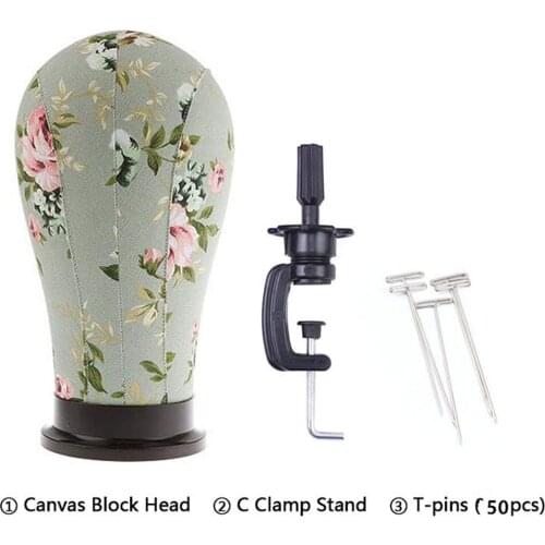 Nice Canvas Block Manikin Mannequin Head Model For Hair ExtensionToupee Lace Wig Making Styling Cap Display Stand