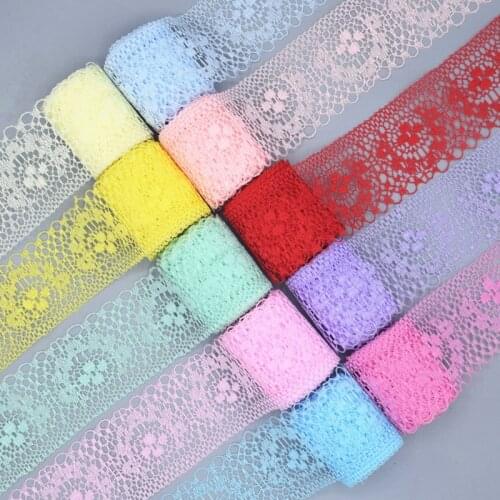 300yards various colors Yard Handicrafts Embroidered Net Lace Trim Ribbon.wide 4CM
