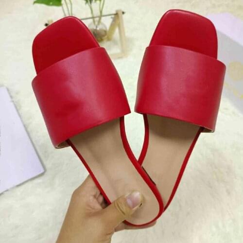 Summer Women Shoes Female Concise Slippers Beach New Chaussure Flats Ladies Squared Toe Slides White Shoes Outdoor Fashion