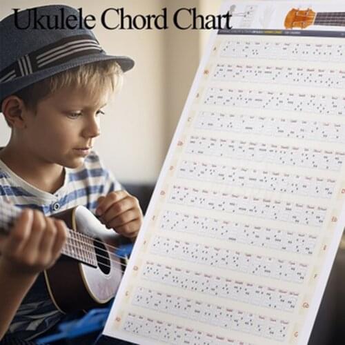 Hot Ukulele Chord Chart Sticker Ukelele Music Education Guitar Chord Chart for Beginner DO2