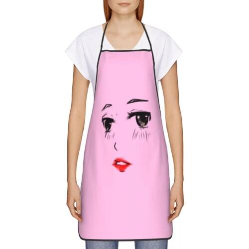 Cartoon Expression Kitchen oil resistant wreath Anime kitchen aprons women Man For baking accessories 72*52cm