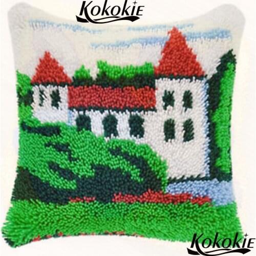 Cross stitch sets sale Cushion embroider needlework kits latch hook rug making kits handicraft Crocheting Rug yarn pillowcase