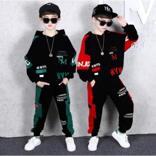 New Childrens Clothing Big Boy Casual Tracksuits Spring and Autumn Kids Clothes 2pcs Suit for Boys Fashion Hooded Jacket+pants