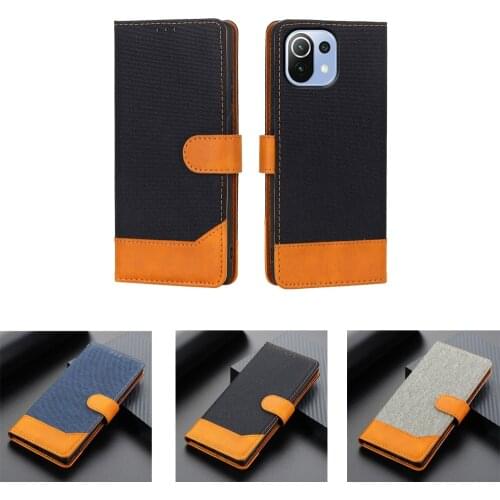 New Cloth Grain Leather Case For Xiaomi Mi 11 Lite Cover Flip Wallet Phone Book On Xiaomi 11 Lite 4G 5G Case Magnetic Card Etui