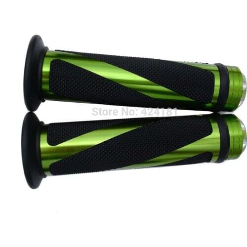 NEW Green 7/8" 22MM Universal Motorcycle Bike Aluminum GEL Rubber Hand Grips For N250R 600R ZX6R ZX7R ZX10 ZX11