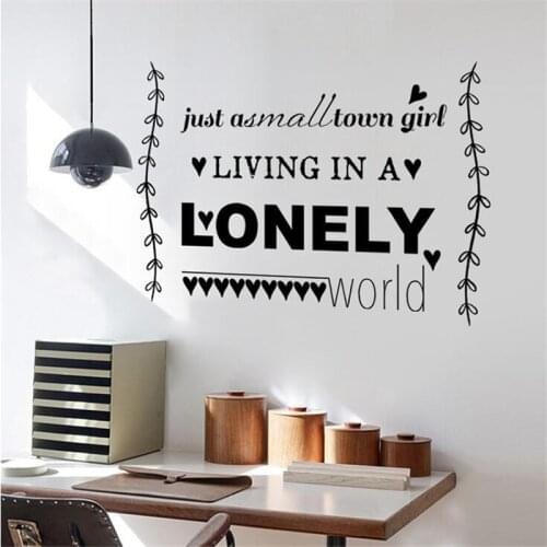 Lonely Letter Wall Sticker Living Room Bedroom Door and Window Decor Decor Inspirational Poster Modern Art Mural