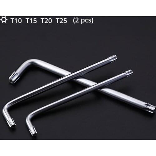 2pcs/ lot) T10 T15 T20 T25 Screwdriver L-Style mini Torx Screwdriver Wrench Spanner Screw Driver Repair Tool T20 Screwdrivers
