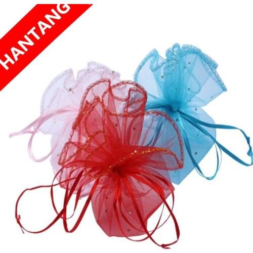 100pcs/lot Diameter 26cm Organza Gift Bag Wedding Favors And Gifts Candy Box For Guests Jewelry Pouch Bags Supplies 6Z-SH837
