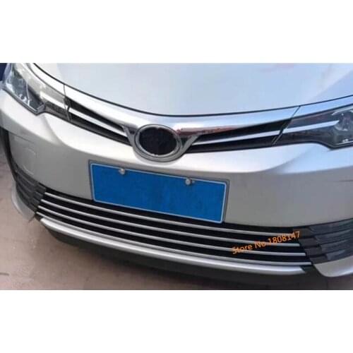 Car body styling cover trim Front up Grid Grill Grille Around middle frame lamp parts For Toyota Corolla Altis 2017 2018 2019