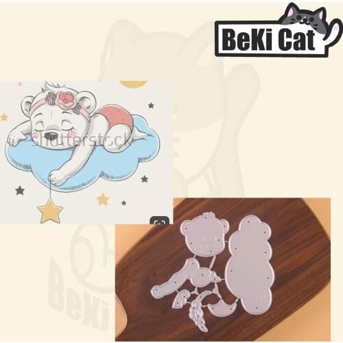 Pretty bear baby star Cutting Dies Stencils for DIY Scrapbooking photo album Decorative DIY Paper Cards