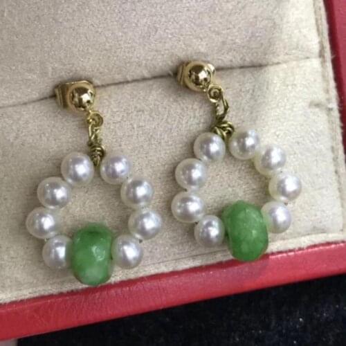 Gorgeous pair of south sea white round pearl earring 14k