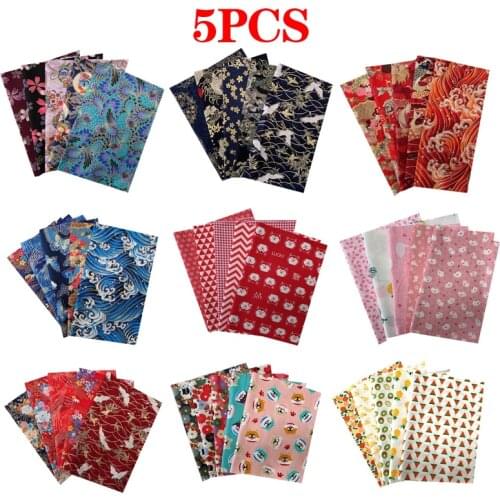 Japanese Bronzing Cotton Fabrics For Sewing Kimono Dolls & Bags Quilting Fabric Printed DIY Cloth Patchwork Needlework
