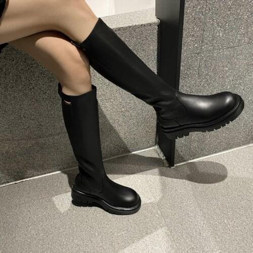 Women Leather Boots fashion Handmade Classic pointed toe European and American fashion womens knee-high boots