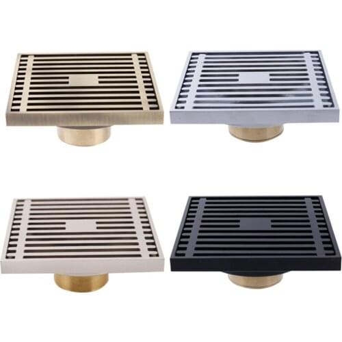 10*10cm Antique Brass Square Shower Floor Drain Bathroom Balcony Drain Stainless steel Hair Filtration Cover
